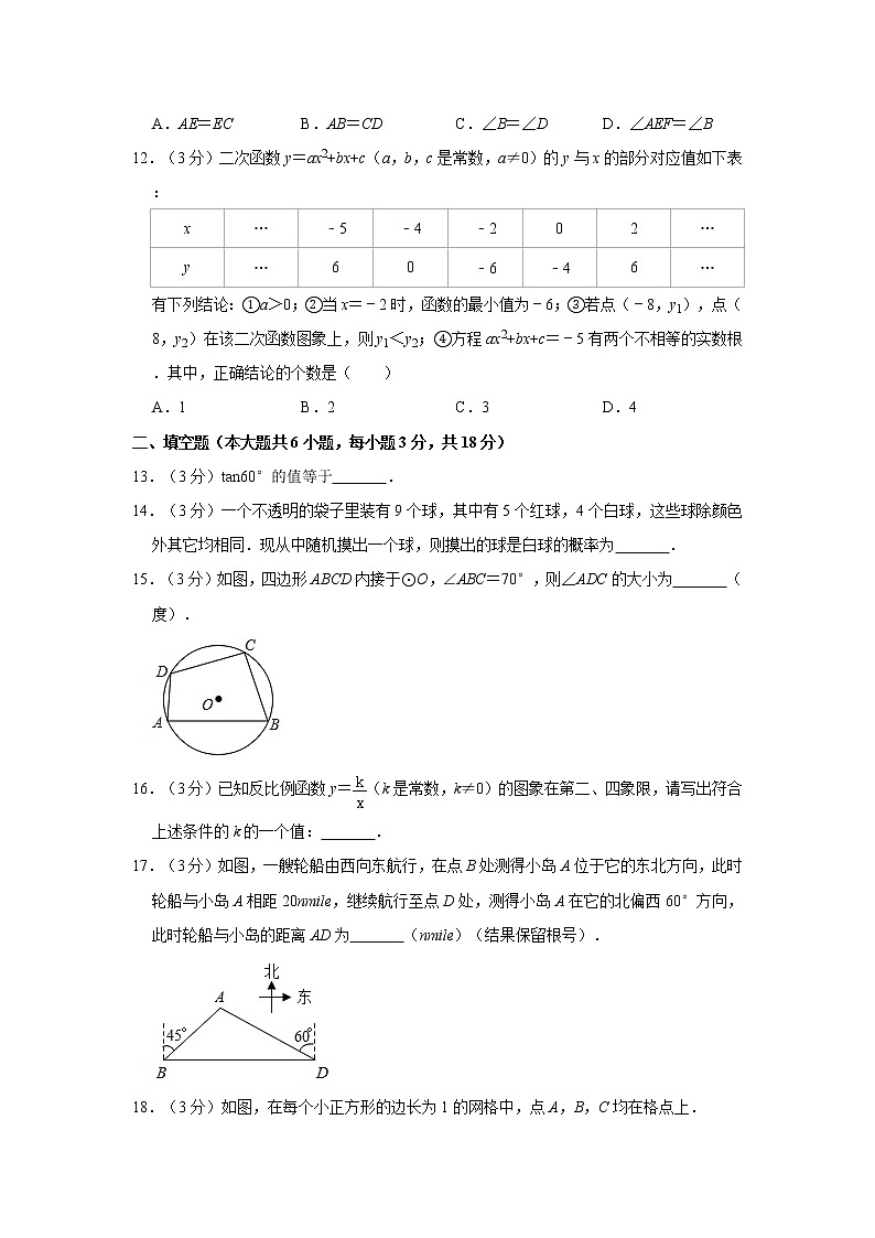 試卷 2021年天津市紅橋區(qū)中考數(shù)學(xué)結(jié)課質(zhì)檢試卷第3頁(yè)