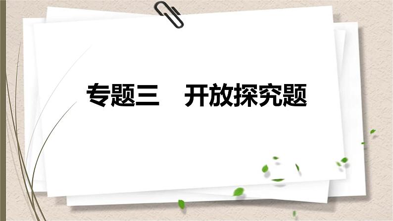 2021年中考数学总复习课件专题3 开放探究题01