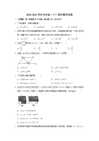 2020-2021学年浙江省杭州市七年级（下）期中数学试卷