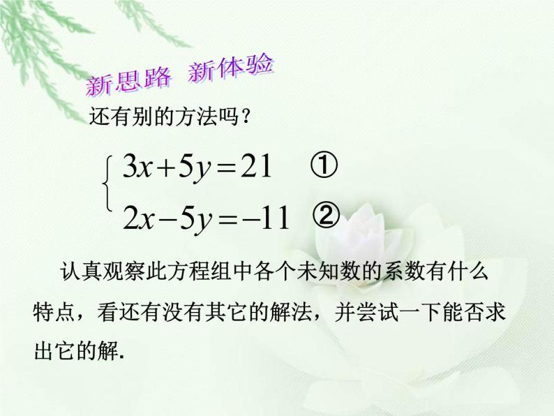 华东师大版七年级下册数学7.2 《加减法解二元一次方程组》课件(共15张PPT)05
