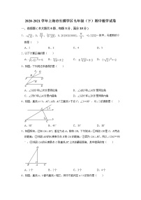 _上海市长横学区2020-2021学年七年级下学期期中数学试卷（word版 含答案）