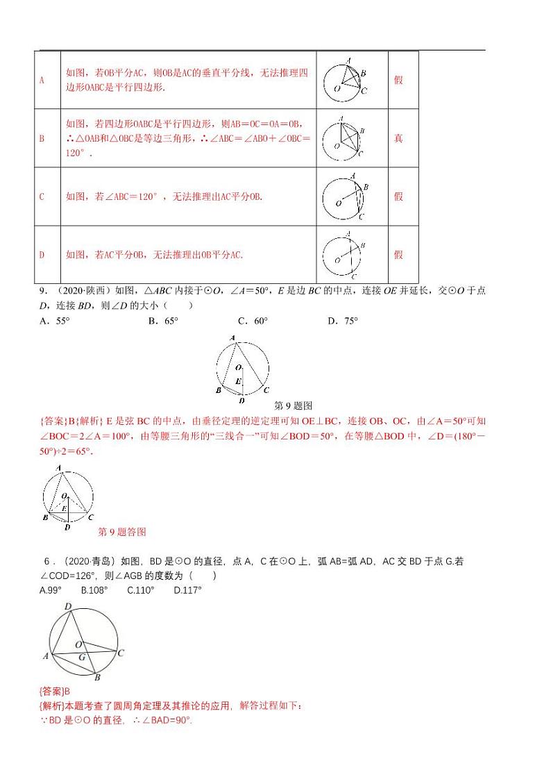 2021中考真题分类知识点31:圆的基本性质02