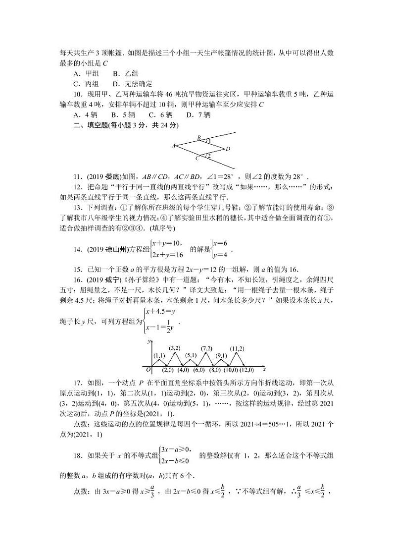 人教版七年级下册数学期末综合检测题附答案02