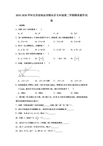 江苏省南京市溧水区2019-2020学年第二学期七年级期末考试数学试卷 （解析版）