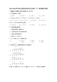 2019-2020学年江苏省徐州市县区七年级（下）期末数学试卷  解析版