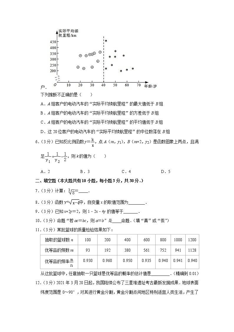 2021年江苏省泰州市中考数学适应性试卷(word版 含答案)第2页