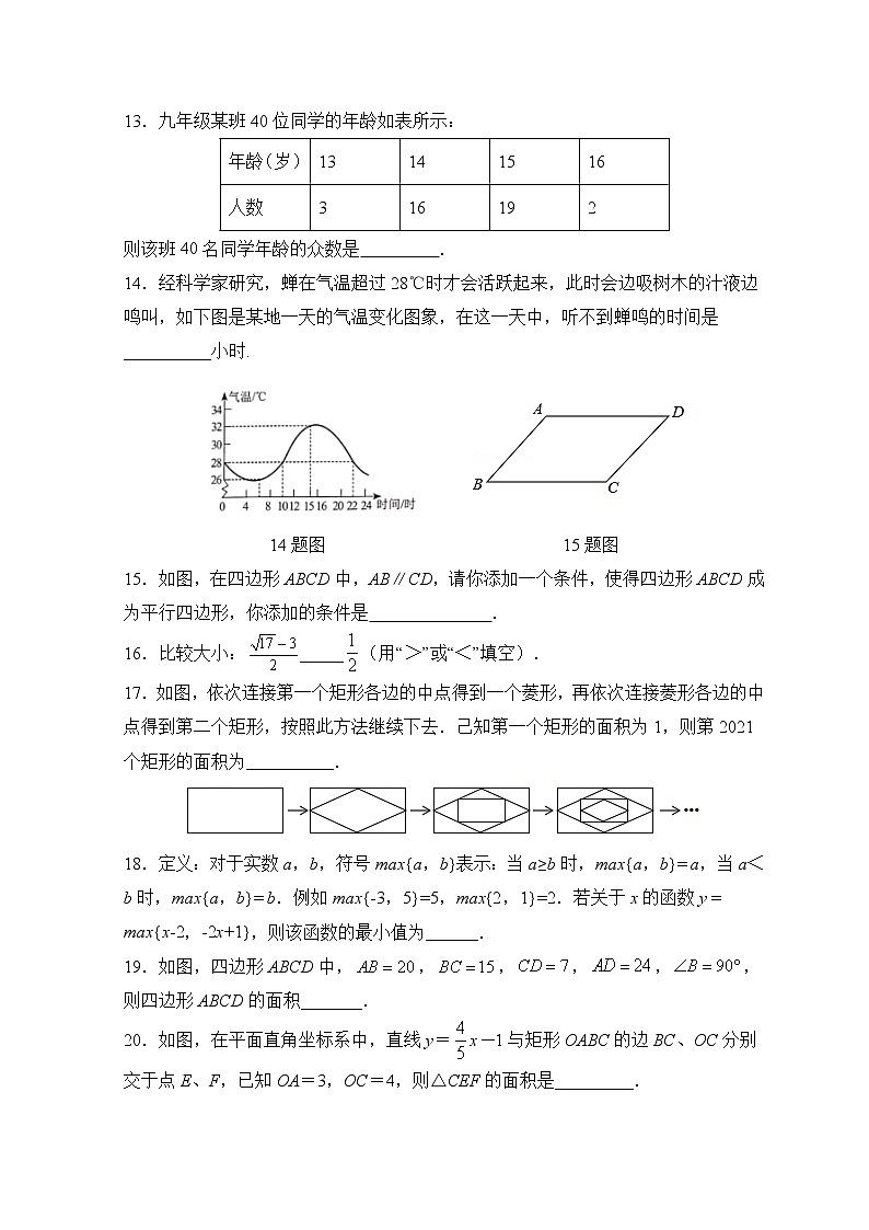 期末考試模擬訓(xùn)練題D卷-2020-2021學(xué)年人教版版八年級數(shù)學(xué)下冊第3頁