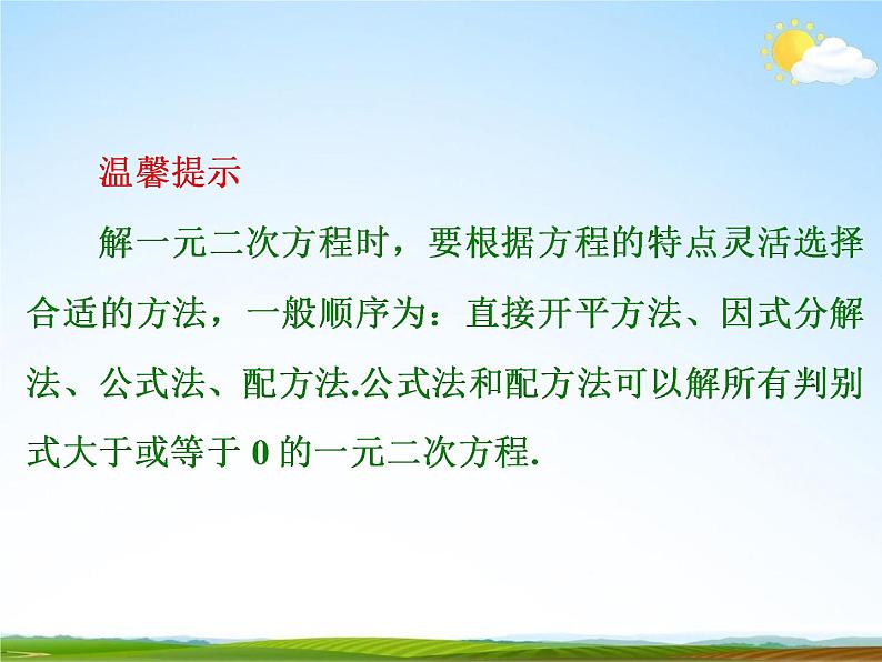 人教版中考数学专项总复习《一元二次方程》精品教学课件PPT优秀课件第6页