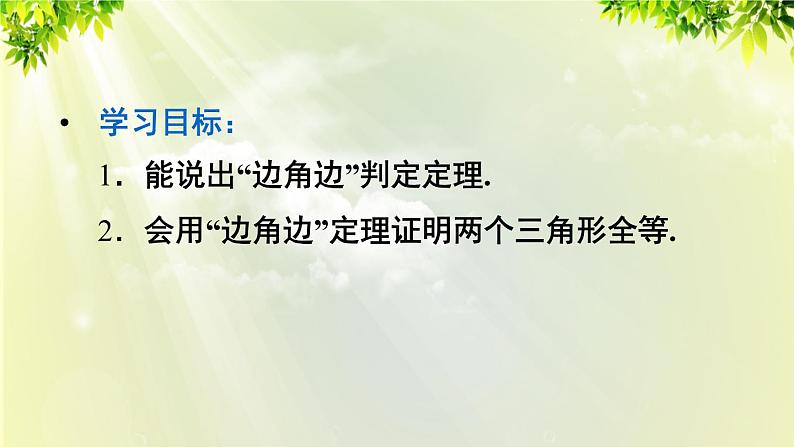 人教版八年级数学上册 第十二章 全等三角形 12.2 全等三角形的判定 第2课时 用“SAS”判定三角形全等 课件03