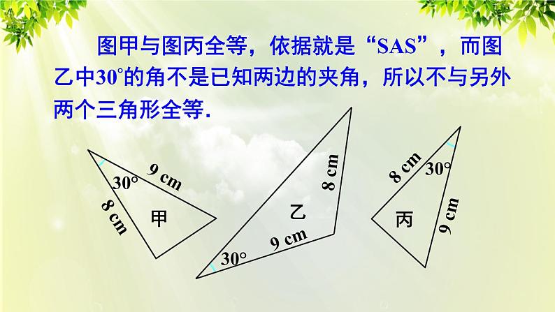 人教版八年级数学上册 第十二章 全等三角形 12.2 全等三角形的判定 第2课时 用“SAS”判定三角形全等 课件08