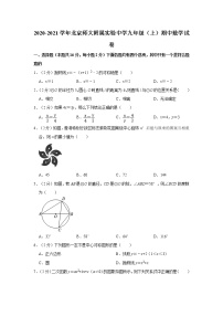 2020-2021学年北京师大附属实验中学九年级（上）期中数学试卷 (原卷+解析)