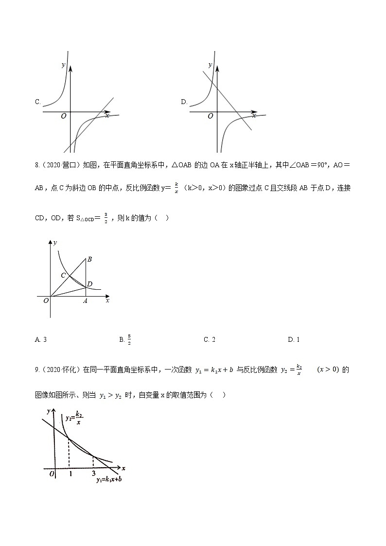 考点16 反比例函数—2021年《三步冲刺中考•数学》(全国通用)之第1步小题夯基础(原卷+解析)03