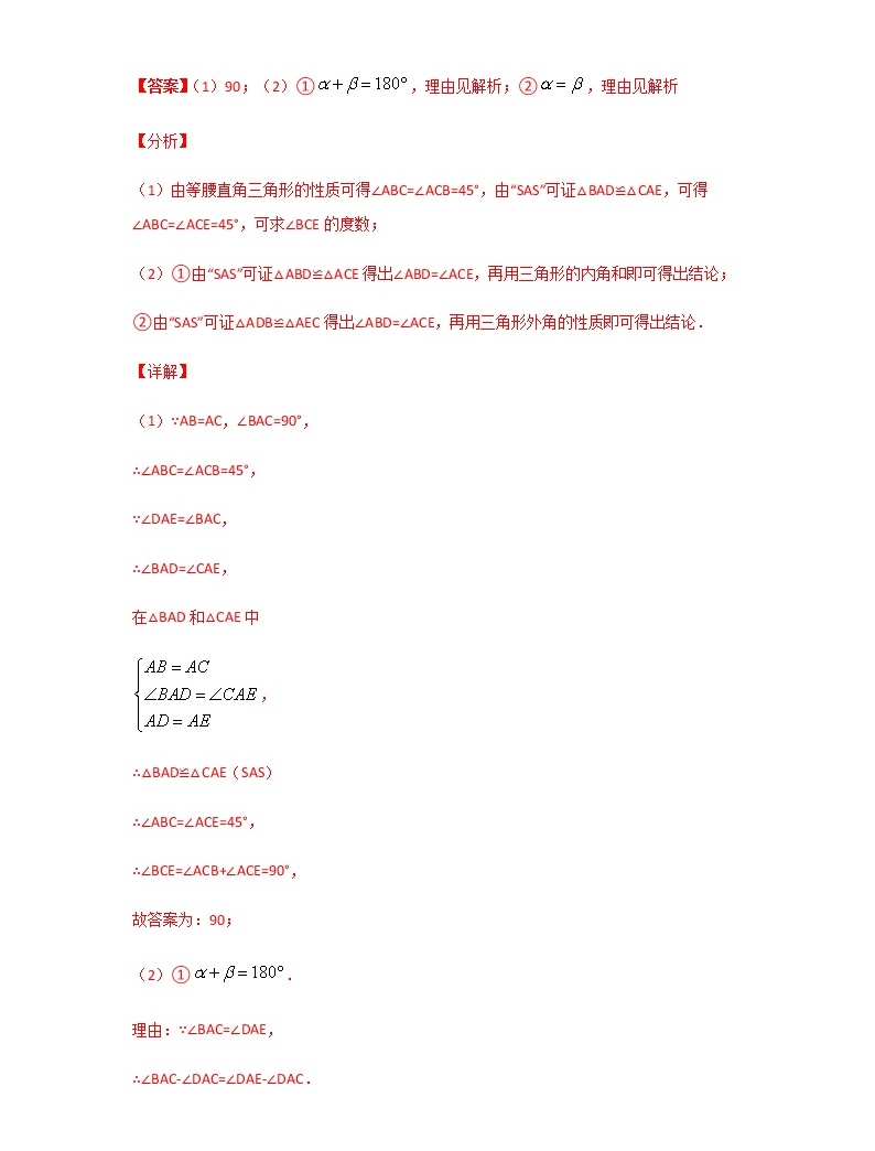 專題21 雙等腰旋轉問題-2021年中考數學二輪復習經典問題專題訓練05