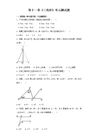 人教版八年级上册第十一章 三角形综合与测试单元测试习题