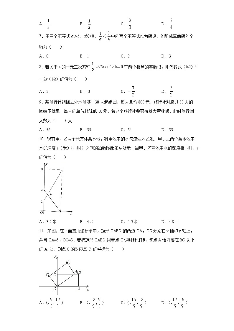 2021年山东省淄博市淄川区中考数学二模试题(word版 含答案)02