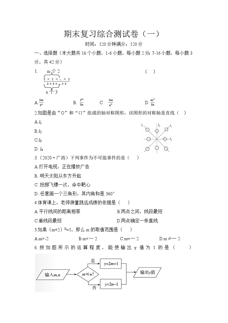 期末复习综合测试卷(一)2020-2021学年北师大版七年级数学下册(word版 无答案)01