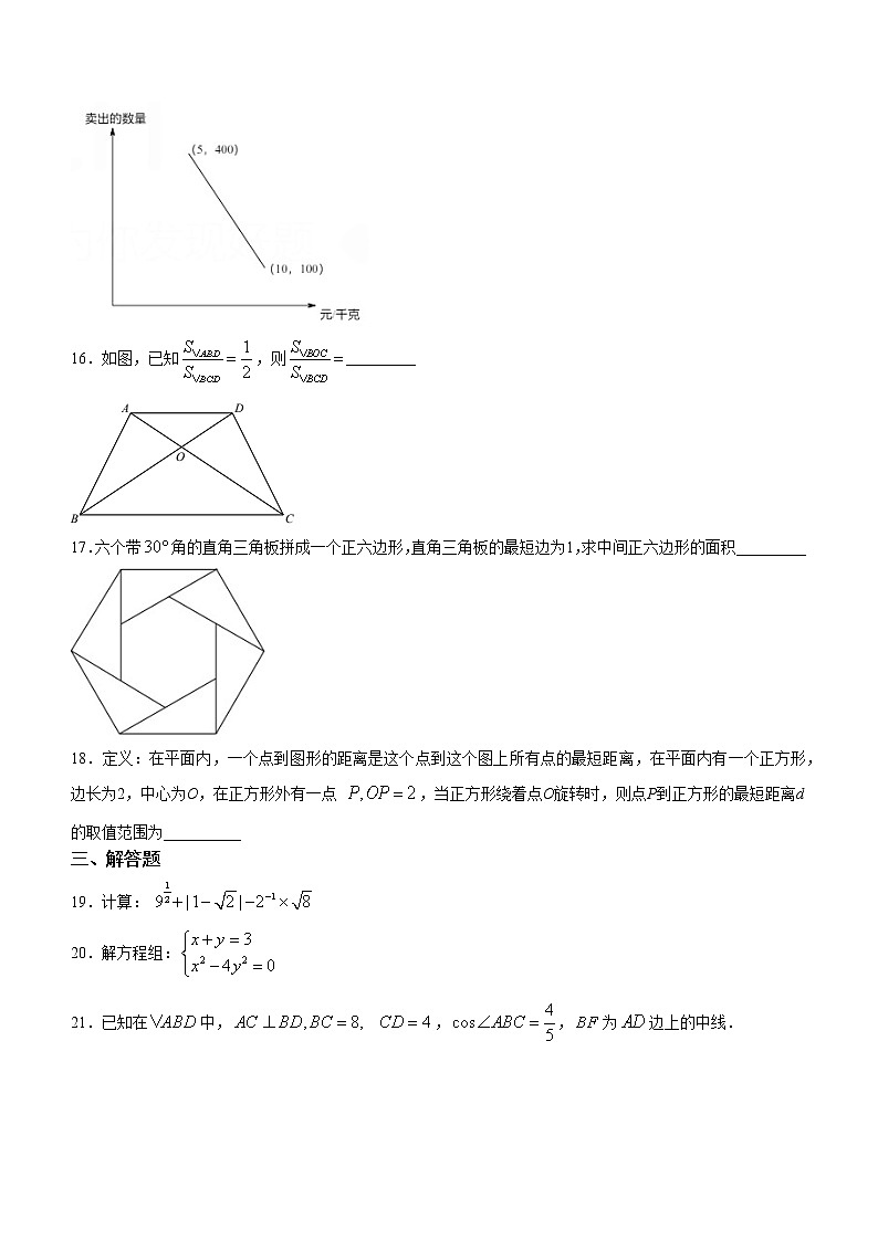 上海市2021年中考数学真题03