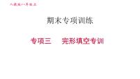 人教版八年级上册英语习题课件 期末专训训练 专项三　完形填空专训