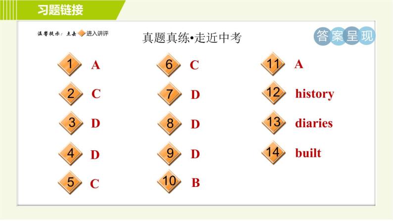 译林版七年级上册英语习题课件 Unit3 单元整合与拔高02