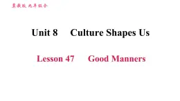 冀教版九年级英语 Unit8 Lesson 47 Good Manners 习题课件