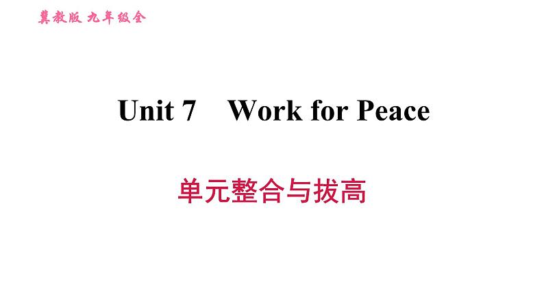 冀教版九年级英语 Unit7 单元整合与拔高习题课件01