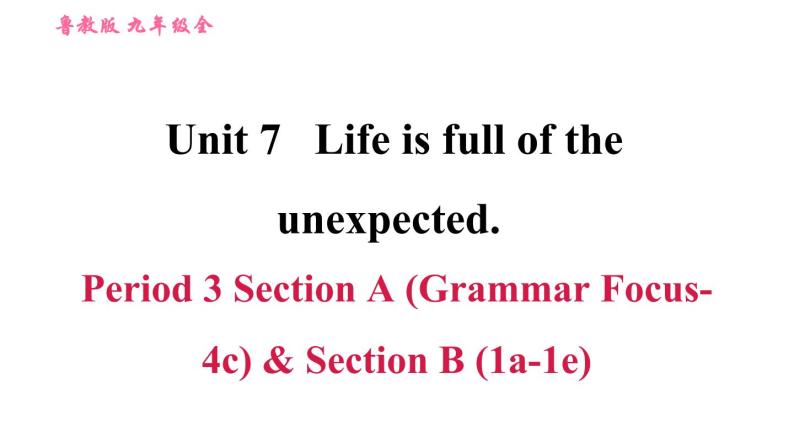 鲁教五四版九年级全一册英语习题课件 Unit7 Period 3 Section A(Grammar Focus-4c)& Section B (1a-1e)01