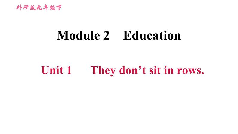 外研版九年级下册英语课件 Module 2 Unit 1 They don 't sit in rows第1页