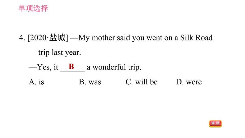 冀教版九年级下册英语课件 期末训练 专项训练一 单项选择07