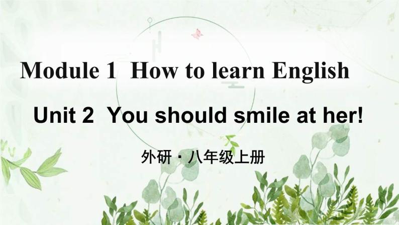 初中英语 外研（新标准）版 八年级上册Module 1  How to learn English  Unit 2 You should smile at her同步教案 课件 练习01