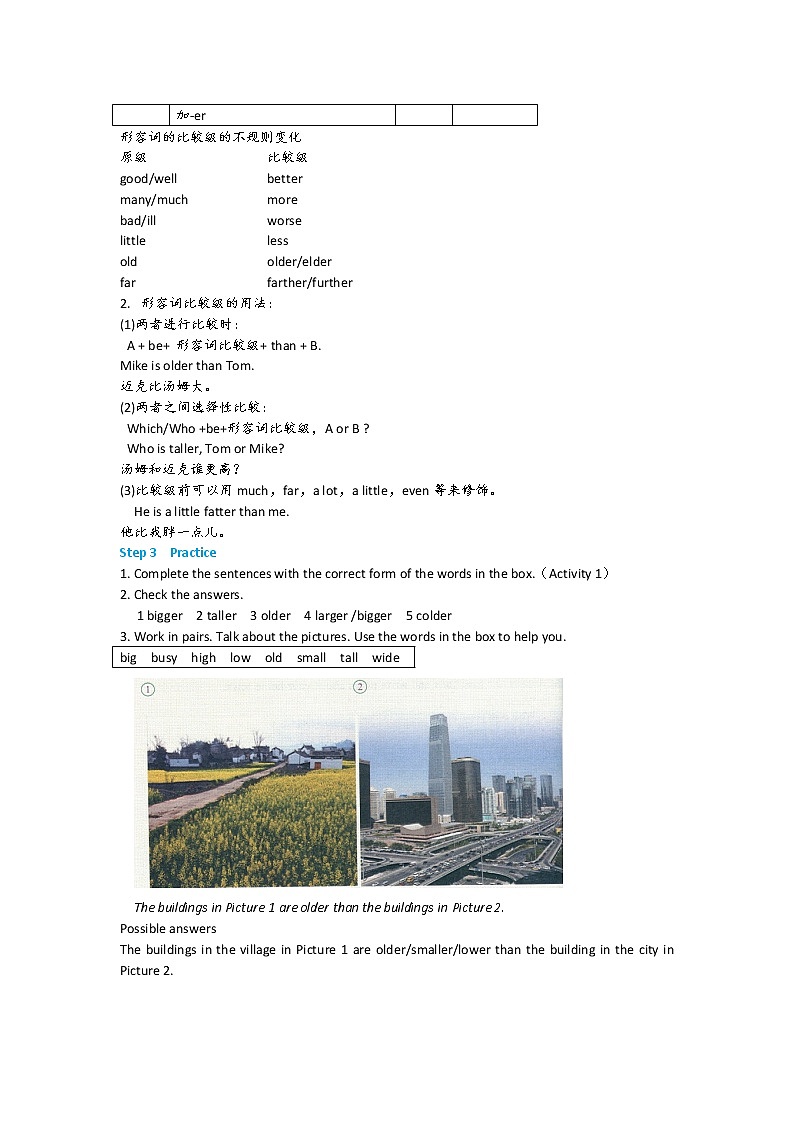 Module 2 My home town and my country Unit3 Language in use教案第2页