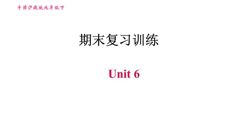 沪教牛津版九年级下册英语课件 期末复习训练 Unit 6第1页