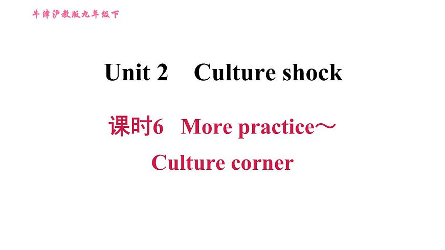 滬教牛津版九年級(jí)下冊英語課件 Unit 2課時(shí)6 More practice~Culture corner第1頁