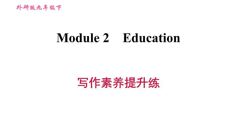 外研版九年级下册英语课件 Module 2 写作素养提升练1第1页