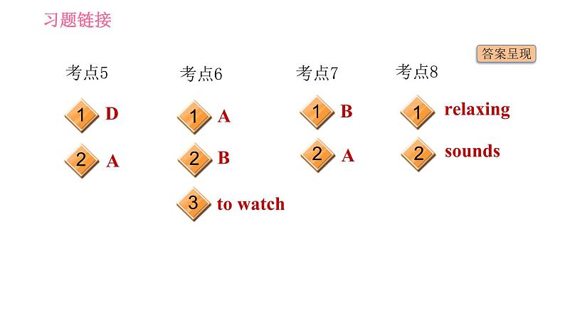 人教版七年级上册英语习题课件 Unit5 中考考点专练第3页
