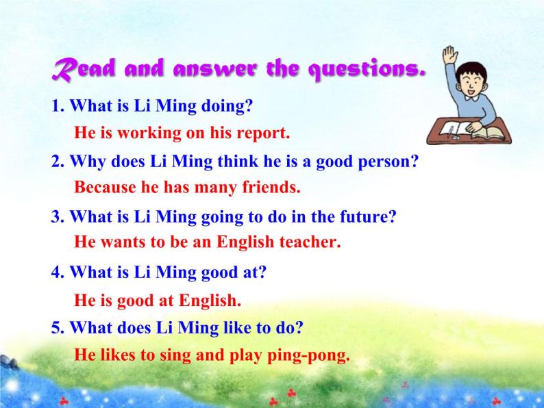 冀教版八年级英语上册 Unit 8 Lesson 48- Li Ming's Report-资源包【教学设计+课件+习题+素材】07