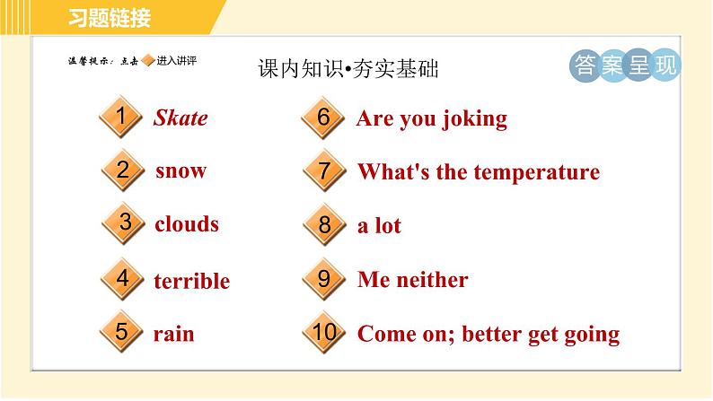 外研版八年级上册英语习题课件 Module10 Unit1第2页