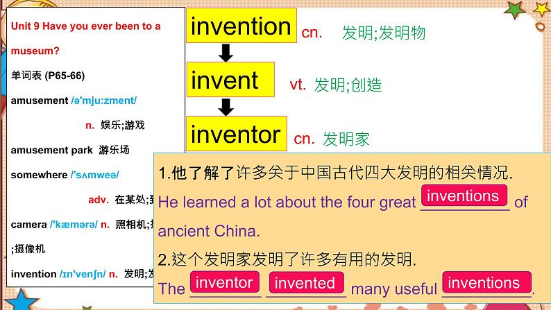 人教版八下Unit 9 Have you ever been to a museum? SectionA词汇精讲 课件05