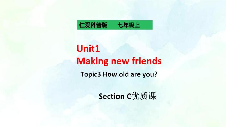 Unit 1 Topic 3 Section C (课件+练习+音视频)01