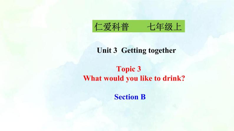 Unit 3 Topic 3 SectionB(课件+练习+音视频)01