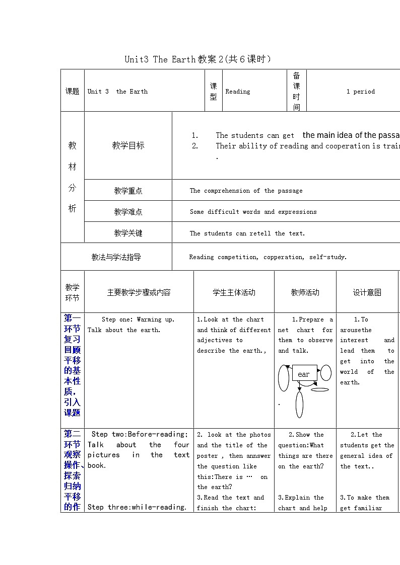 深圳市2012-2013学年度七年级英语第一学期Unit3 The Earth教案2(共6课时)第1页