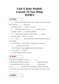 初中英语北师大版九年级全册Lesson 16 Yao Ming课堂检测