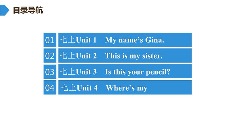 最新中考英语复习课件 七年级(上)Unit 1~Unit 4第2页