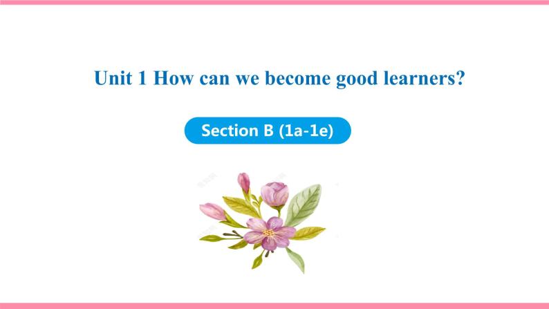 Unit 1 How can we become good learners Section B (1a-1e) （课件+教案） 2021-2022学年人教新目标英语九年级上册01
