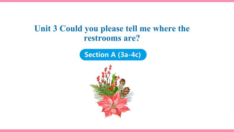 Unit 3 Could you please tell me where the restrooms are Section A (3a-4c) （课件+教案） 2021-2022学年人教新目标英语九年级上册01