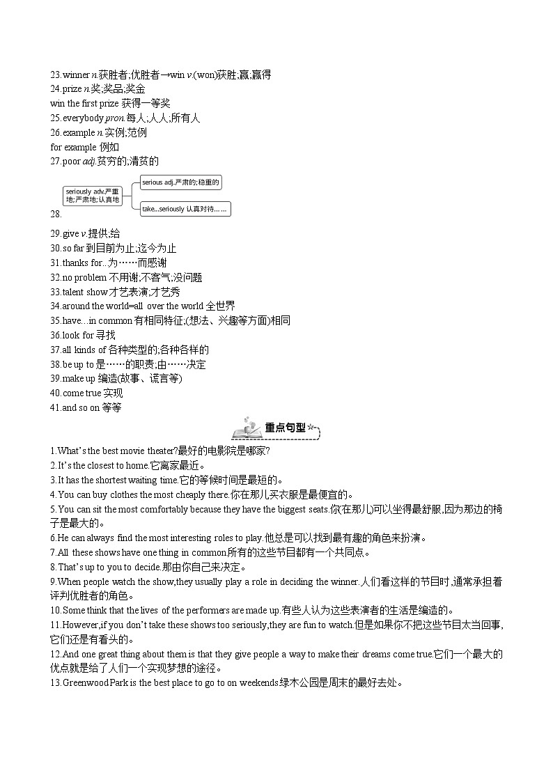 Unit 4 What’s the best movie theater-2021-2022学年八年级英语上册单元复习必备知识(人教新目标)第2页