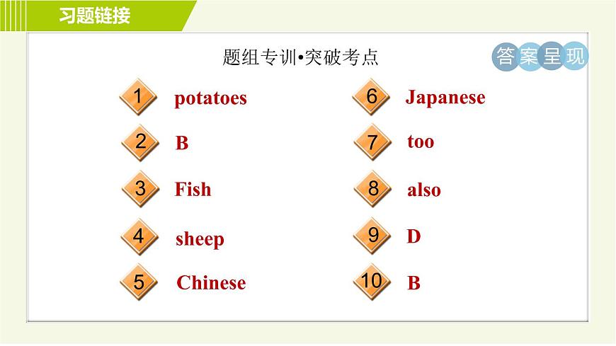 譯林版七年級上冊英語 Unit6 Period 4 Grammar 習題課件第3頁