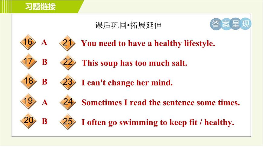 譯林版七年級上冊英語 Unit6 Period 3 Reading Ⅱ 習題課件第5頁