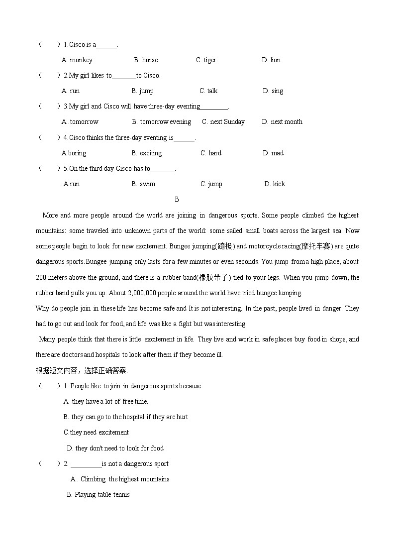 Unit 1 Topic 3 The school meeting is coming(A卷基础篇)(原卷版)第3页