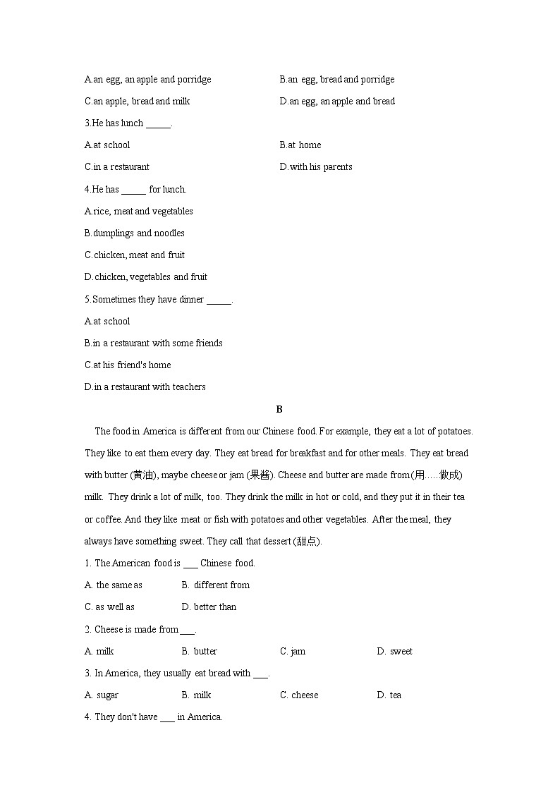 Module 4 B卷 能力提升_2021-2022学年外研版七年级上册英语单元测试AB卷第3页