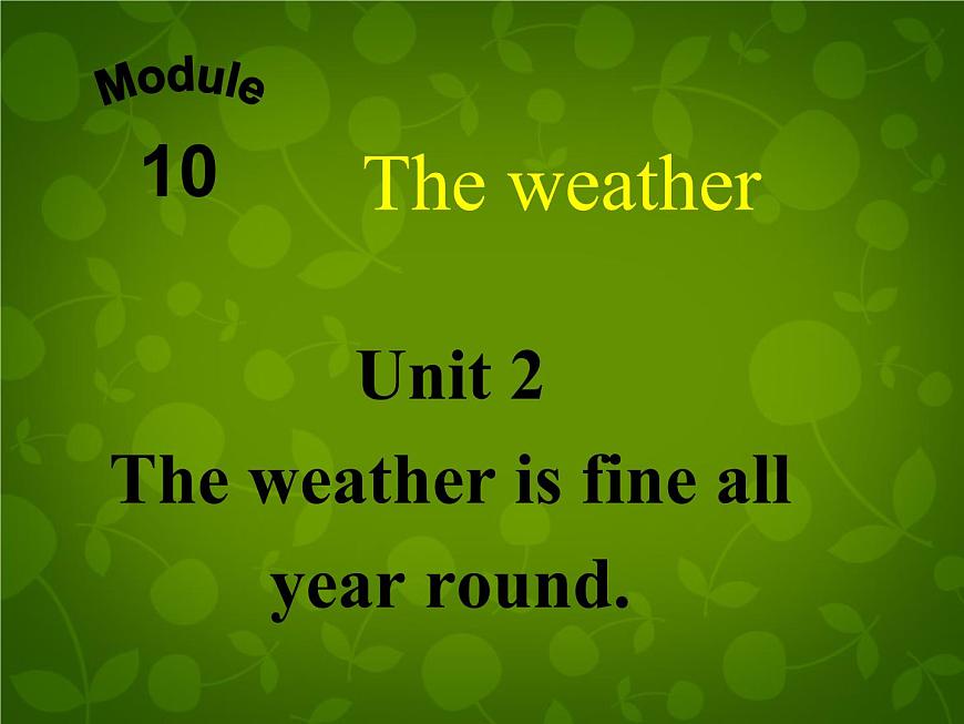 外研版八年級(jí)英語上冊 Module 10 Unit 2 The weather is fine all year round課件 (1)第2頁